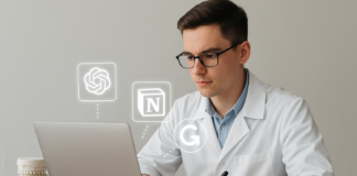 Como usar inteligência artificial no TCC de Odontologia com método e ética Estudante de odontologia usando inteligência artificial para escrever e organizar o TCC com ChatGPT, Notion e Grammarly